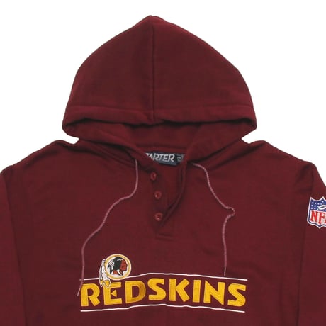 Washington Redskins / 90's Vintage, Henley Neck Hooded Sweatshirt