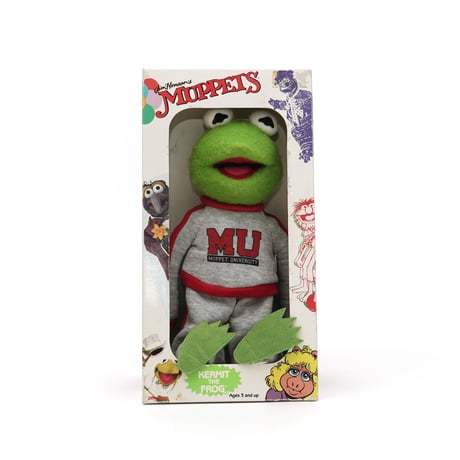 Kermit the Frog / Vintage, Plush Toy "Muppets University"