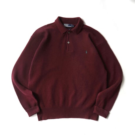 Polo Ralph Lauren / Vintage, Lambs Wool Knit Polo L/S Shirt