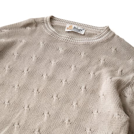 Pringle Of Scotland / Vintage, Line Ribbed Cotton Crewneck Knit