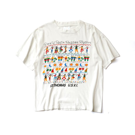 St. Thomas U.S.V.I / Vintage, Souvenir S/S Tee "Roots Rasta Reggae Rhythm"