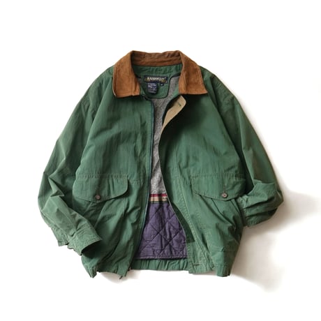 RAINFOREST / Vintage, Leather Collar Hunting Jacket with Fleece Liner