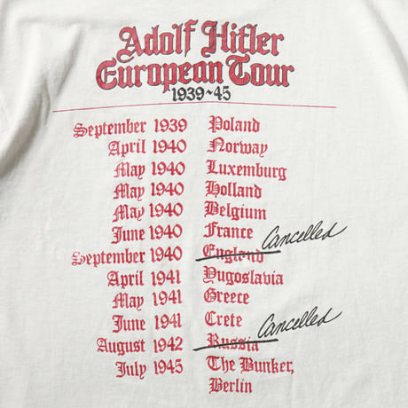 Adolf Hitler / Vintage, European Tour 1939 - 45 S/S Tee