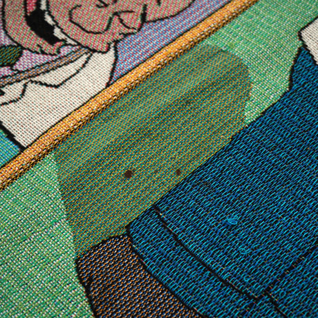 The Simpsons / Vintage, Woven Tapestry Fringe Throw Blanket "Family & Friends"