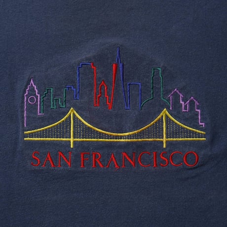 San Francisco / Vintage, Embroidery Souvenir S/S Tee ”Golden Gate Bridge”