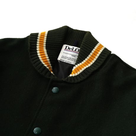 DeLONG / Vintage, Melton Wool Leather Sleeve Varsity Jacket