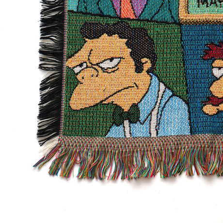 The Simpsons / Vintage, Woven Tapestry Fringe Throw Blanket "Family & Friends"