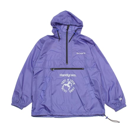 Sony / 90's Vintage, "Handycam" Half Zip Hooded Nylon Jacket