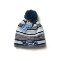 Ford / Pompom Striped Cuffed Beanie