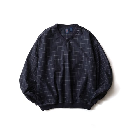 Jantzen / Vintage, Windowpane V-Neck Warm Up Windbreaker