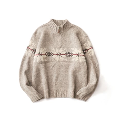 Eddie Bauer / Nordic Knit Half Zip Sweater "Legend For Four Generations"