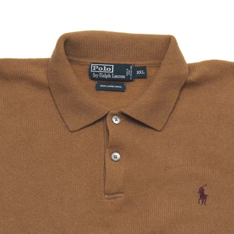 Polo Ralph Lauren / Vintage, Lamb Wool Knit Polo L/S Shirt