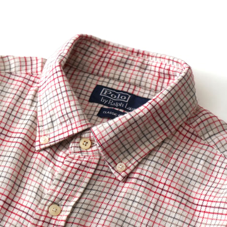 Ralph Lauren / Vintage, Tattersall Plaid Cotton Flannel B.D L/S Shirt "Classic Fit"