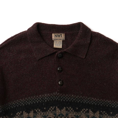 NWT / Vintage, Nordic Ramie Knit L/S Polo