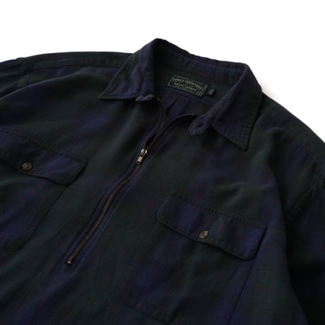 Polo Country / Vintage, Half Zip Pullover Black Watch Flannel L/S Shirt