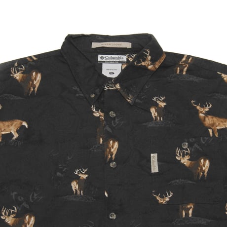columbia / 00's Vintage, River Lodge B.D L/S Shirt "Deer"