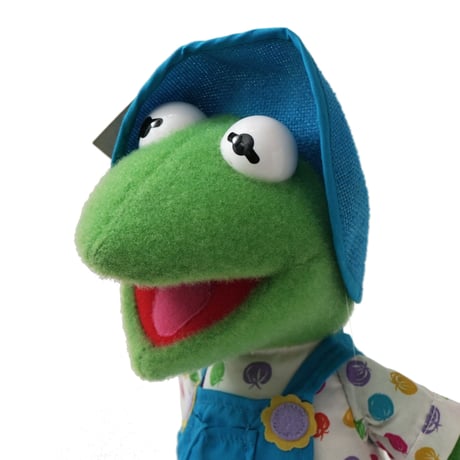 Kermit the Frog / Vintage, Plush Toy "Overalls, with Chick"
