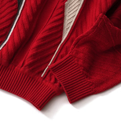 Vintage, Cotton Acrylic Knit Polo L/S Shirt