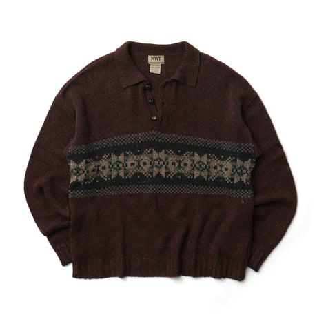 NWT / Vintage, Nordic Ramie Knit L/S Polo