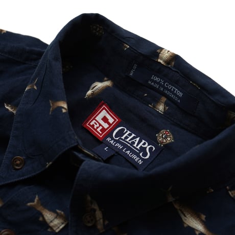 Chaps Ralph Lauren / 90's Vintage, B.D L/S Shirt "Fish"