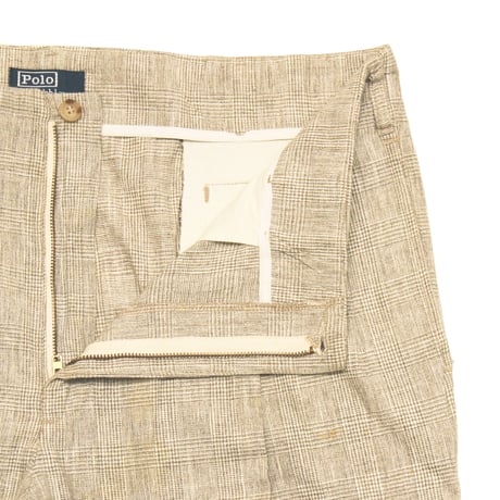 Polo Ralph Lauren / 80's Vintage, Glen Plaid Linen Slacks W : --