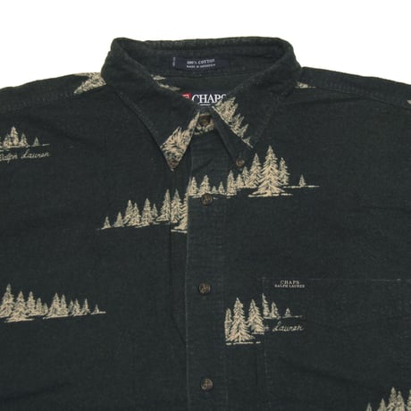 Chaps Ralph Lauren / 90's Vintage, Flannel B.D L/S Shirt "Tree"