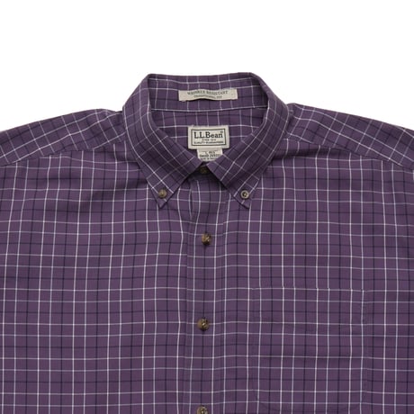 L.L. Bean / Wrinkle-Free Twill Sport Shirt "Traditional Fit Windowpane"