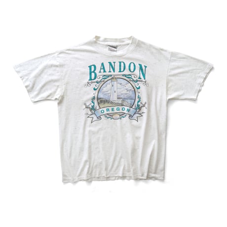 Bandon, OR / Vintage, Souvenir S/S Tee "Coquille River Lighthouse"