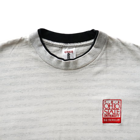 Ohio State University / Vintage, Striped Fake-Layered Extension S/S Tee