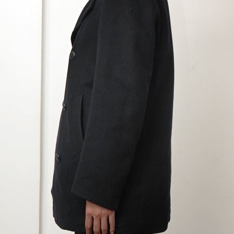Burberry's / Vintage, Plaid Lined Melton Pea Coat