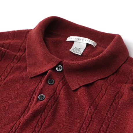 Vintage, Acrylic Knit Polo L/S Shirt