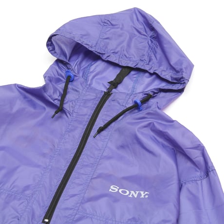 Sony / 90's Vintage, "Handycam" Half Zip Hooded Nylon Jacket