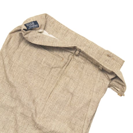 Polo Ralph Lauren / 80's Vintage, Glen Plaid Linen Slacks W : --