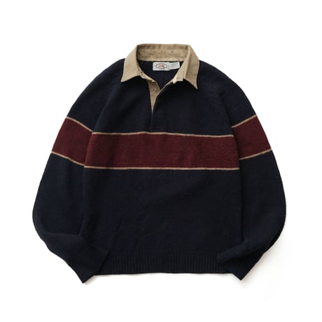 Vintage, Wool Acrylic Knit Rugby L/S Shirt