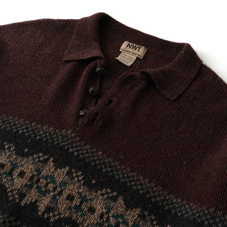 NWT / Vintage, Nordic Ramie Knit L/S Polo