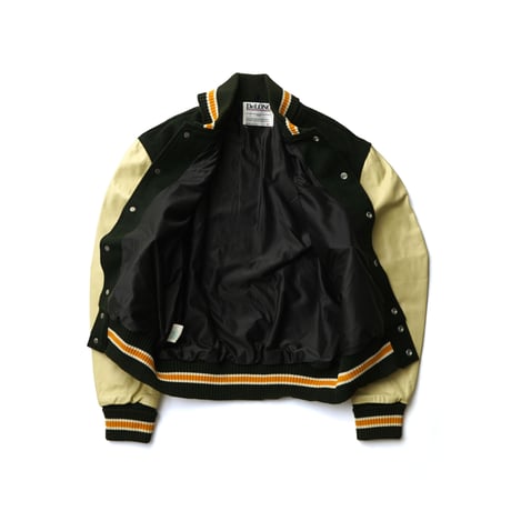 DeLONG / Vintage, Melton Wool Leather Sleeve Varsity Jacket