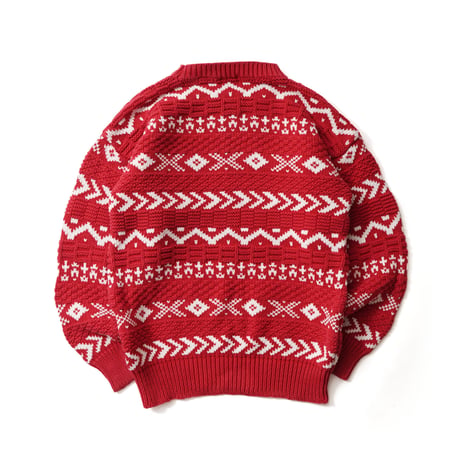 GAP / Vintage, Snowflake Striped Cotton Crewneck Knit