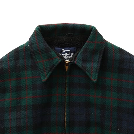 Woolrich / Vintage, Zip Up Front Jacket "Black-Watch Plaid, Wool Melton"