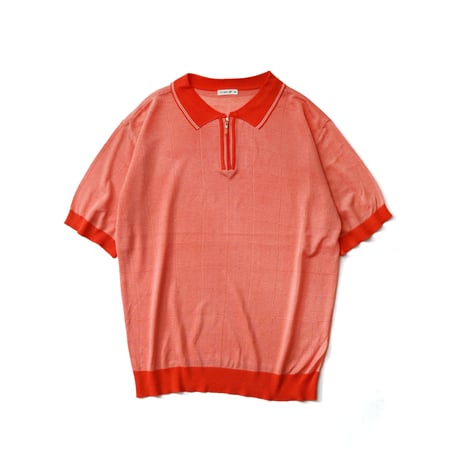 Vintage, Summer Knit Windowpane Polo S/S Shirt