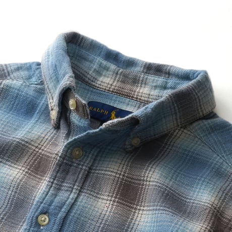 【Youth】Ralph Lauren / Tartan Plaid Cotton Flannel B.D. L/S Shirt