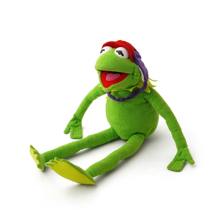 Kermit the Frog / Vintage, Plush Toy "Frog-Tographer"