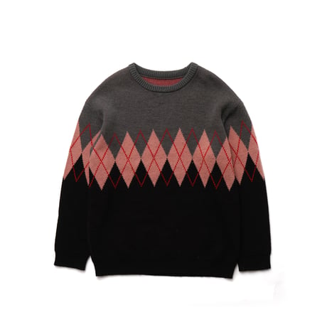 Vintage, Argyle Knit Crewneck Sweater