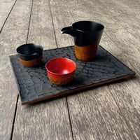 ぐい呑　けやき/波