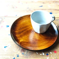 銘々皿　すり渕黒　21cm
