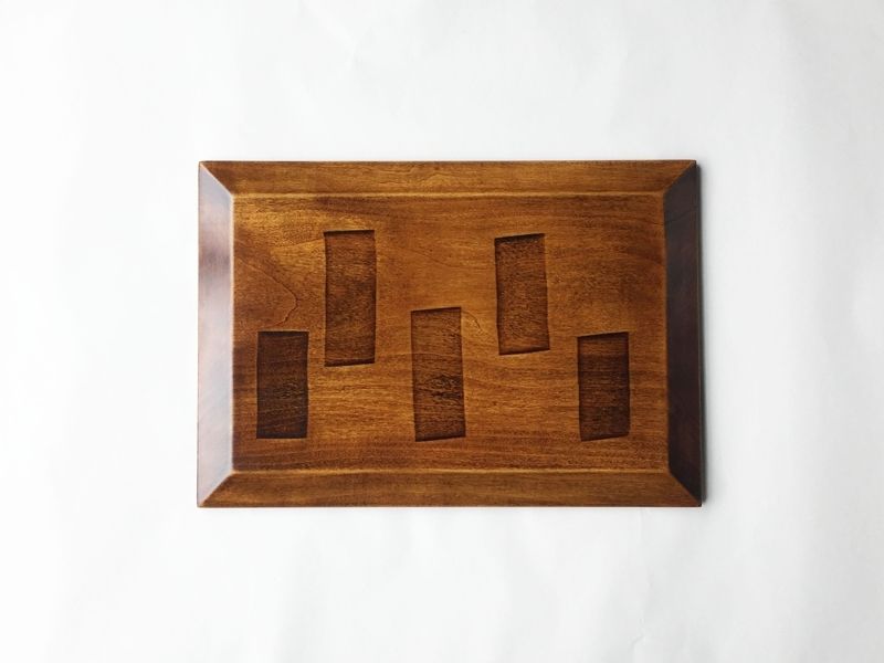未使用　象刻塗 30cm 36cm 天然木　盆　2枚セット　箱入り fit=scale-down,w=1200
