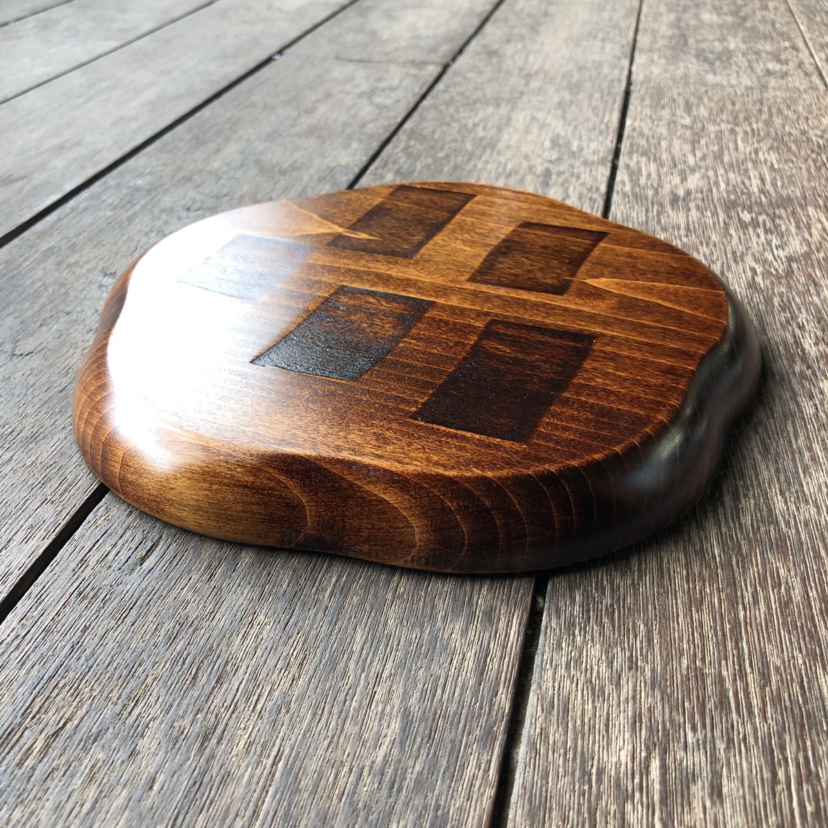 梅型盆21cm すり漆 渕朱 | Shop 87.5