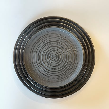 丸盆　がら筋象谷塗　24cm