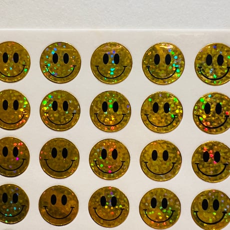 スマイル ゴールド キラキラ シール  SMILE STICKER GOLD