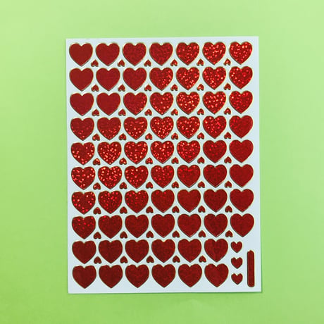 ミニハート 赤 キラキラ シール RED MINI HEART STICKER