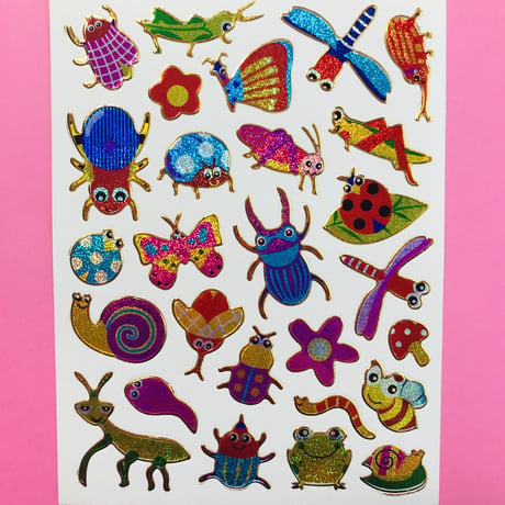 虫 ② ムシ キラキラ シール  INSECT STICKER